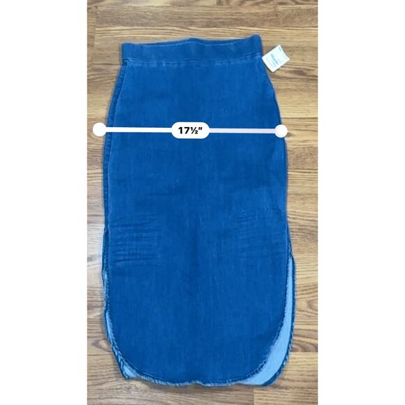 FRANK & EILEEN Unforgettable Denim Skirt In blue 1977 Medium Denim Wash size 4 - Picture 4 of 13